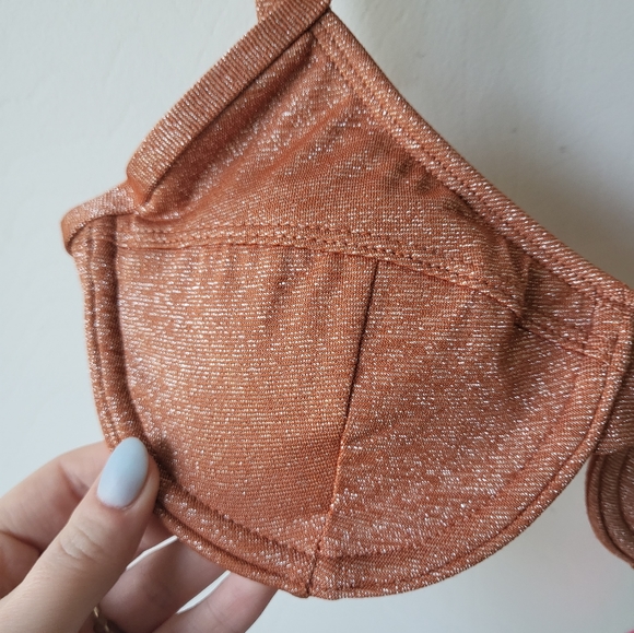 Juniors Xhilaration Burnt Orange Swim Top Size Med - Picture 2 of 4